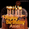 Chocolate Happy Birthday Cake for Axiel (GIF)