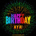 New Bursting with Colors Happy Birthday Aya GIF and Video with Music