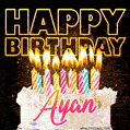 Ayan - Animated Happy Birthday Cake GIF Image for WhatsApp