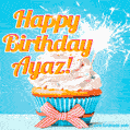Happy Birthday, Ayaz! Elegant cupcake with a sparkler.