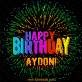 New Bursting with Colors Happy Birthday Aydon GIF and Video with Music