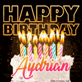 Aydrian - Animated Happy Birthday Cake GIF for WhatsApp