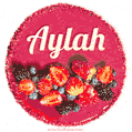 Happy Birthday Cake with Name Aylah - Free Download