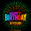 New Bursting with Colors Happy Birthday Ayoub GIF and Video with Music