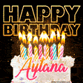 Aytana - Animated Happy Birthday Cake GIF Image for WhatsApp