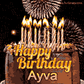 Chocolate Happy Birthday Cake for Ayva (GIF)
