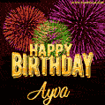 Wishing You A Happy Birthday, Ayva! Best fireworks GIF animated greeting card.