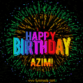 New Bursting with Colors Happy Birthday Azim GIF and Video with Music