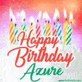 Happy Birthday GIF for Azure with Birthday Cake and Lit Candles