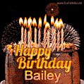 Chocolate Happy Birthday Cake for Bailey (GIF)