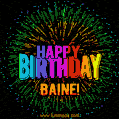New Bursting with Colors Happy Birthday Baine GIF and Video with Music