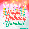 Happy Birthday GIF for Barabal with Birthday Cake and Lit Candles