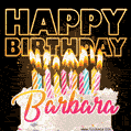 Barbara - Animated Happy Birthday Cake GIF Image for WhatsApp