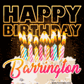Barrington - Animated Happy Birthday Cake GIF for WhatsApp