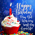 Beautiful Animated Cupcake Candle Birthday Card