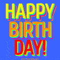 Mesmerizing and Hypnotizing Happy Birthday Animated Rainbow Image (GIF)