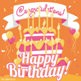 Animated Happy Birthday Card with Cake and Candles