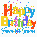 Happy Birthday from the team! HBD gif for co-worker.