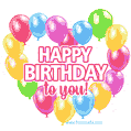 Enjoy the festive and fun atmosphere! Download delightful and vibrant birthday balloons GIF for free.