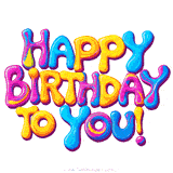 A playful and shiny 3D 'Happy Birthday To You' lettering in bold, colorful designs with a festive and cheerful tone.