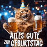 Lustige Katze mit Bier GIF