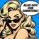 Pop Art Blondes Mädchen Alles Gute zum Geburtstag GIF