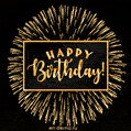 Beautiful Golden Fireworks GIF-animated BDay Card
