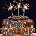 Chocolate Cake  Free Animated Birthday Card