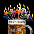 Funny Beer and Candles Birthday GIF for Him