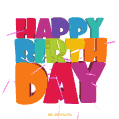 Multicolor 3D letters reveal forming Happy-Birth-Day message