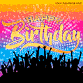 Cool Disco Party Animated Happy Birthday Image (GIF)