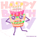 Happy Birthday To You! Funny Dancing Kawaii Happy Birthday Cake.