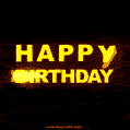 Cool Fire Text Effect Happy Birthday  Loop Animated Image GIF