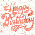 Happy birthday handwritten font on colorful bubbles background