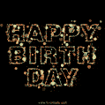 Flying particles animated happy birthday image