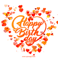 Happy birthday to my love. Animated red hearts romantic birthday gif.