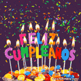 Pastel de feliz cumpleaños con velas de letras
