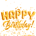 Simple Happy Birthday text GIF image
