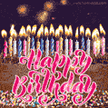 Happy Birthday! Birthday party chocolate cake gif.