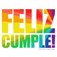 Imagen de arco iris iridiscente de feliz cumpleaños