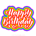 Animated rainbow happy birthday sticker