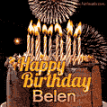 Chocolate Happy Birthday Cake for Belen (GIF)