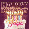 Belgin - Animated Happy Birthday Cake GIF Image for WhatsApp