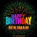 New Bursting with Colors Happy Birthday Benjiman GIF and Video with Music