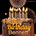 Chocolate Happy Birthday Cake for Bennett (GIF)