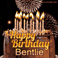 Chocolate Happy Birthday Cake for Bentlie (GIF)