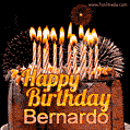 Chocolate Happy Birthday Cake for Bernardo (GIF)