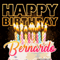 Bernardo - Animated Happy Birthday Cake GIF for WhatsApp