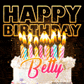 Betty - Animated Happy Birthday Cake GIF Image for WhatsApp