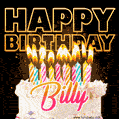 Billy - Animated Happy Birthday Cake GIF for WhatsApp